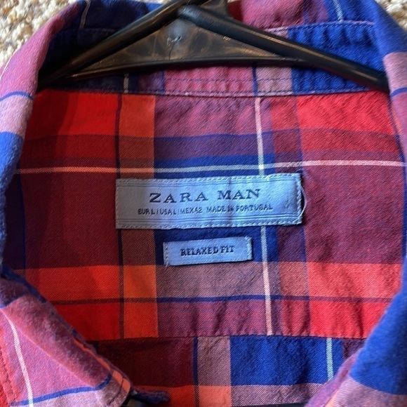 Zara Mens Large Relaxed Fit Button Down Shirt - Picture 3 of 4